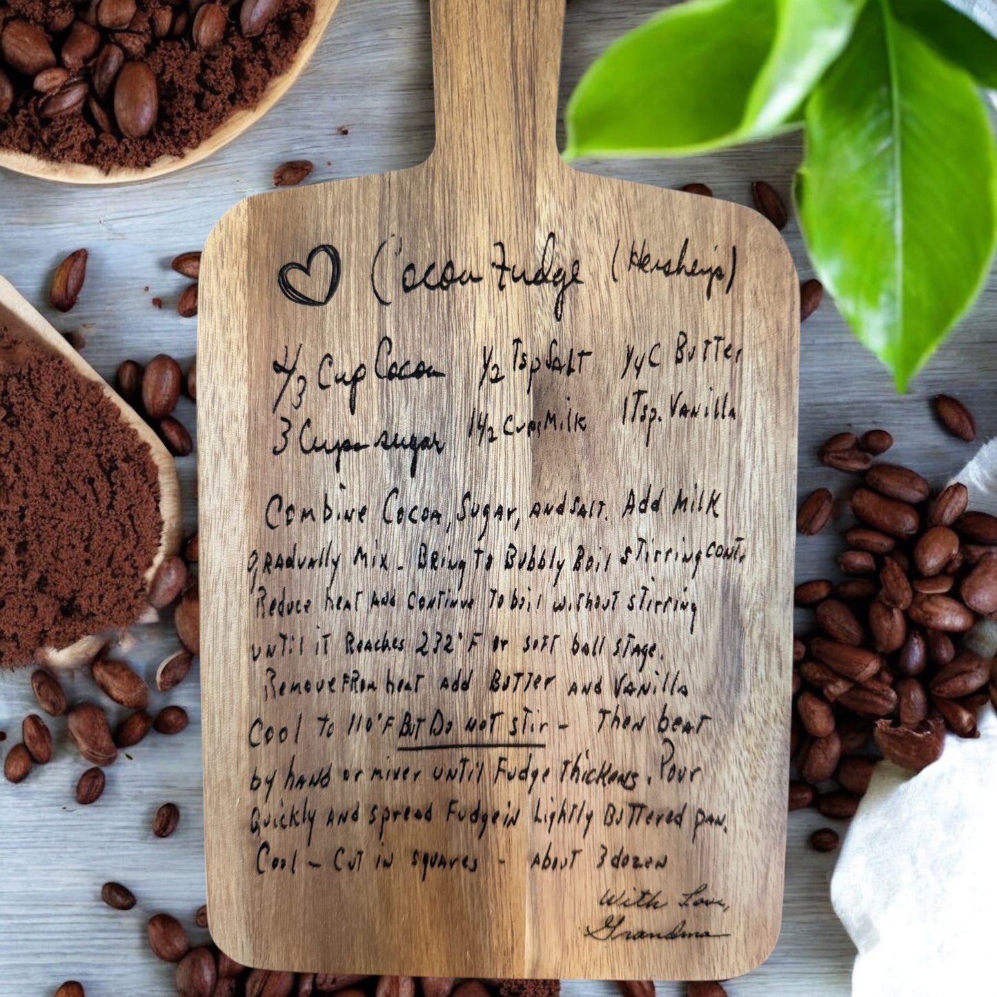 RECIPE engraved tray, pizza reel or cutting board - CUSTOM