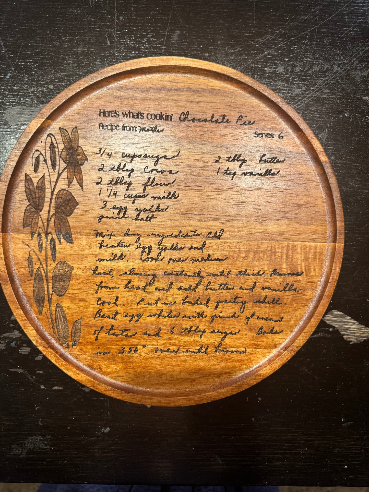 RECIPE engraved tray or cutting board - CUSTOM