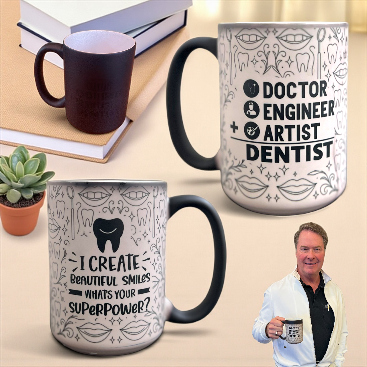 Custom 15 oz Sublimated Ceramic Mug — White, Color Accents, or Magic Black