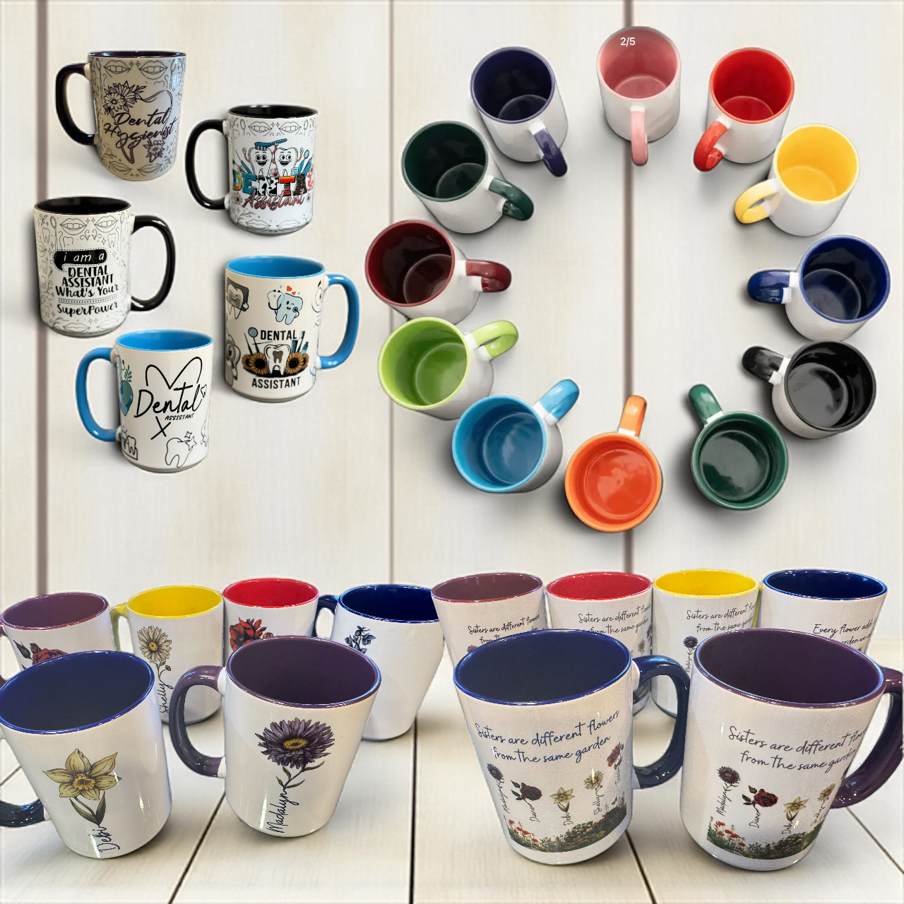 Custom 15 oz Sublimated Ceramic Mug — White, Color Accents, or Magic Black