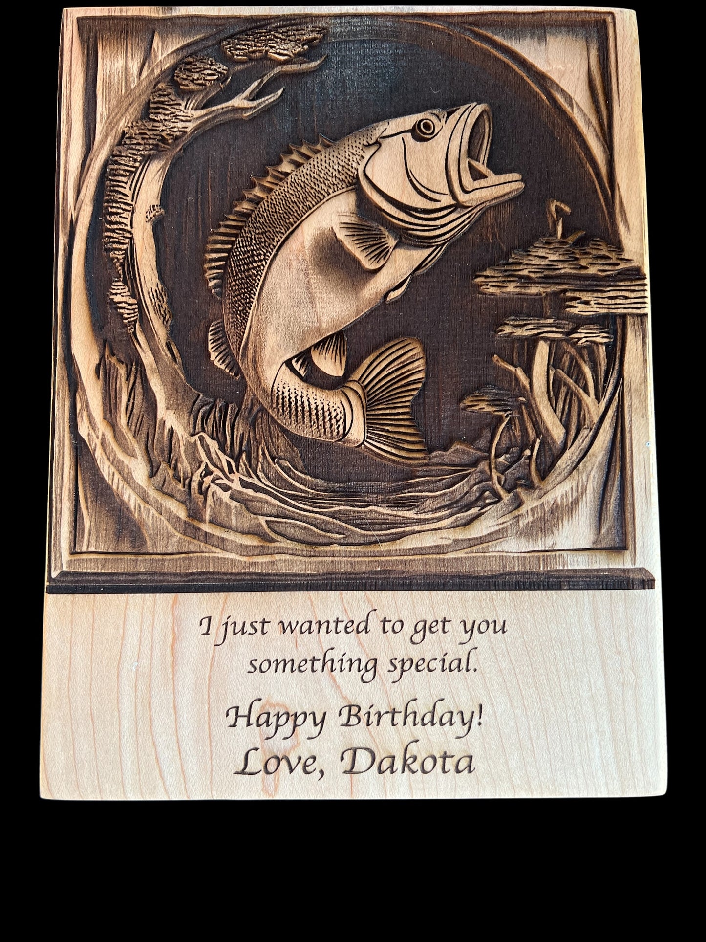 Trophy Bass 3D Engraved Plaque