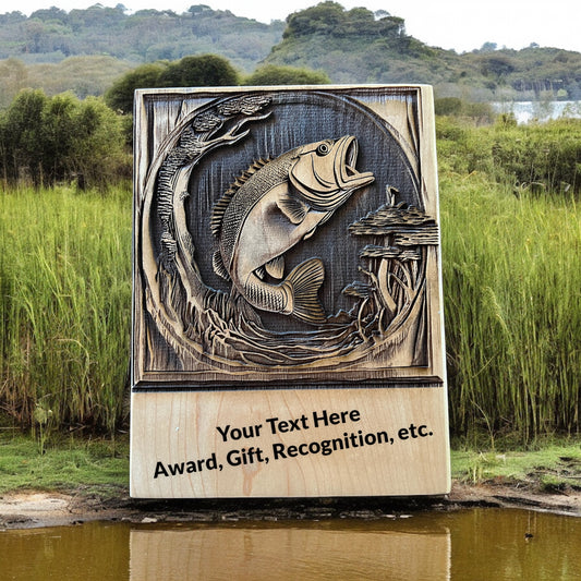 Trophy Bass 3D Engraved Plaque