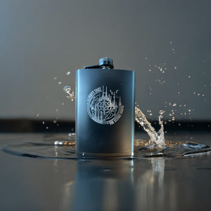 Adventure-Ready Aluminum Flask with Scenic Compass Engraving