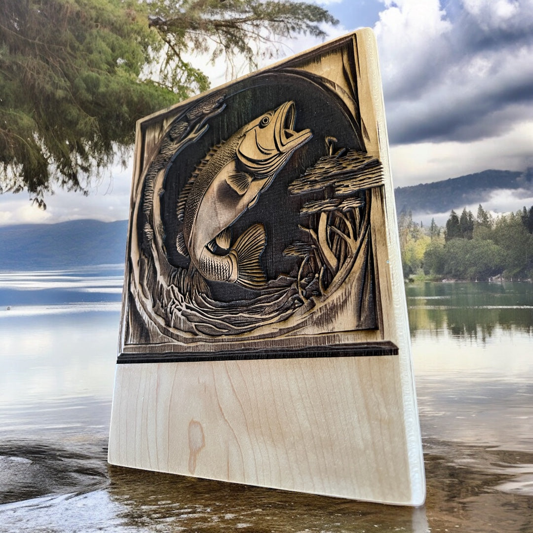 Trophy Bass 3D Engraved Plaque