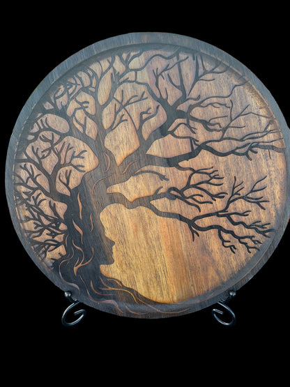 Tree of Life Engraved Acacia Tray