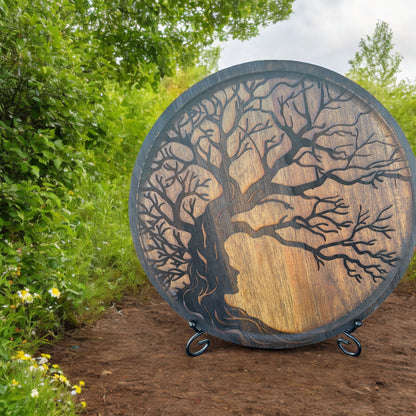 Tree of Life Engraved Acacia Tray