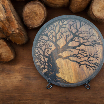 Tree of Life Engraved Acacia Tray