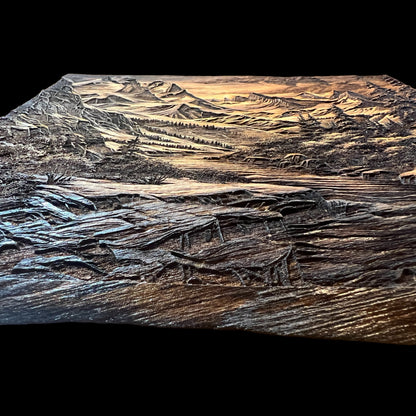 "Twilight Wilderness: A 3D Engraved Odyssey"